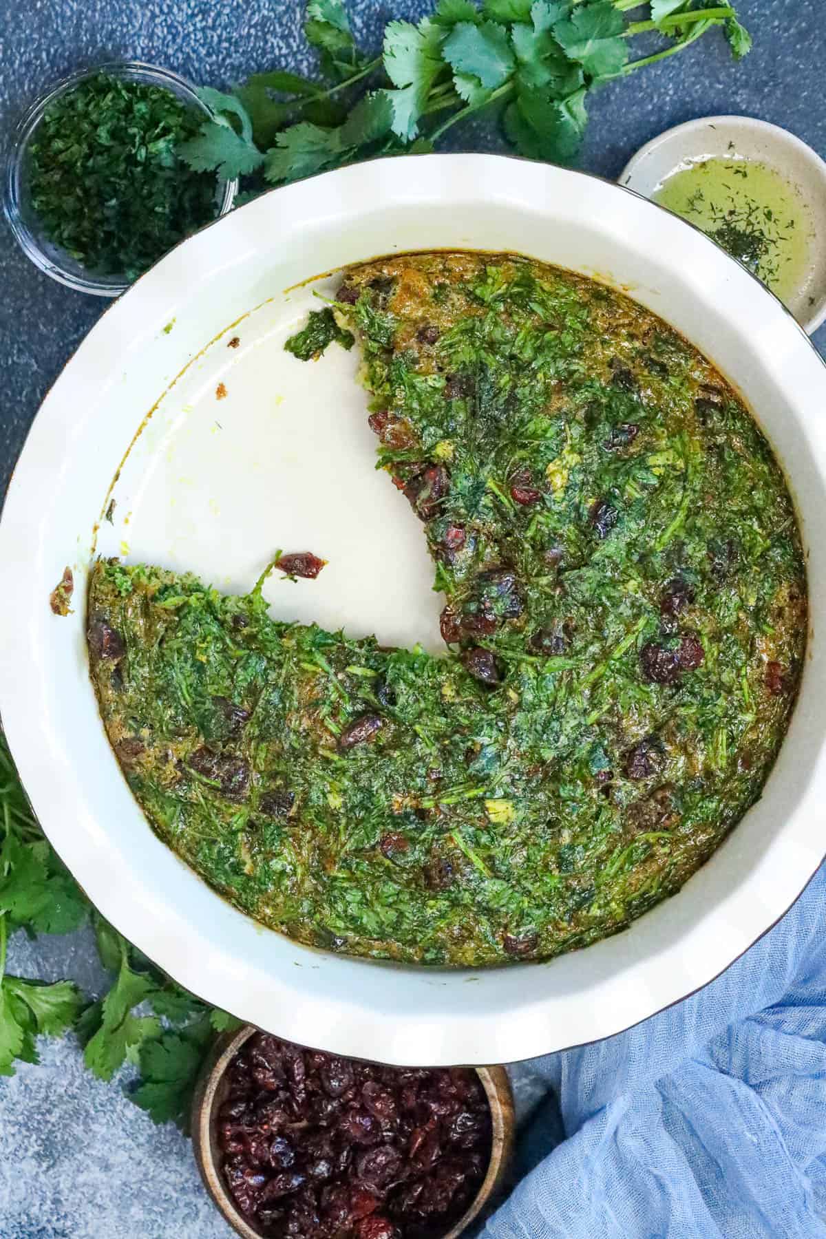 Healthy Herb Frittata You’ll Want Every Week in pie dish