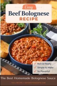 Easy Beef Bolognese Recipe (Rich & Comforting!) Pinterest Pin